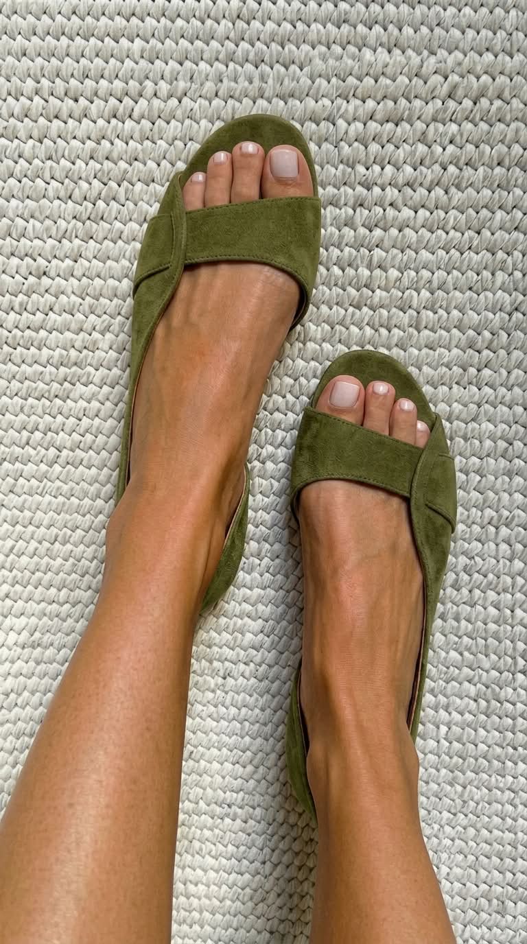 Rentoja slingback-sandaaleja mokkanahasta