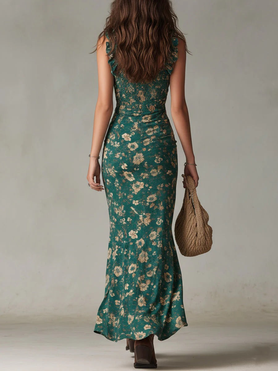 Vilma | Kukallinen boho-maksimekko sivuhalkiolla