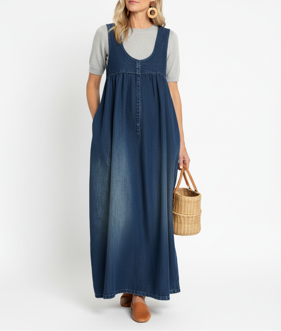 Ronja - Vintage Maksimekko Farkkukankaasta