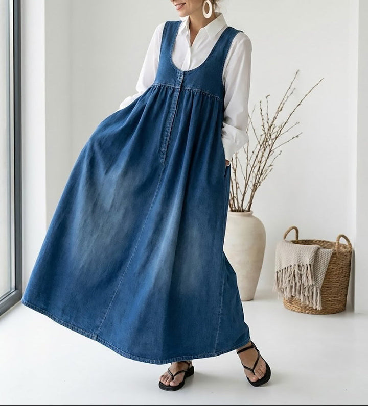 Ronja - Vintage Maksimekko Farkkukankaasta